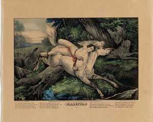 Mazeppa, 1846 (kilpi kaksi neljästä, katso myös 331977, 331978 ja 331980) tekijältä Nathaniel Currier