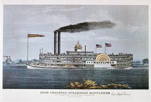 Höyrylaiva "Mayflower" Mississippi-joella.