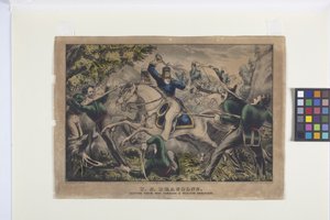 U. S. Dragons, kulkemassa meksikolaisen ambuscaen läpi (käsinvärinen litografia) tekijältä Nathaniel Currier