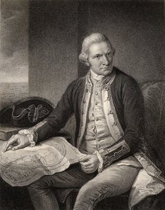 Kapteeni James Cook, kaiverrettu W. Holl, "The National Portrait Gallery, Volume IV", julkaistu noin 1820