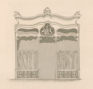 Ranskalaista Ludvig XIV -tyyliä edustava myymälän julkisivu Sangsterille, sateenvarjo- ja keppikauppiaille, Regent Street, Lontoo.