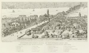 Southwark ja London Bridge, sellaisina kuin ne ilmestyivät noin 1546