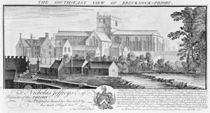 Brecknockin luostarin kaakkoisnäkymä, 1741