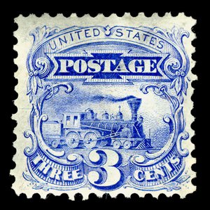 3c Steam Locomotive -single, 1875.