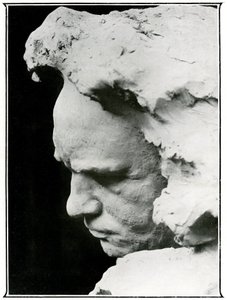 Ludwig van Beethovenin (1770-1827) profiilikasvot, pronssisen rintakuvan yksityiskohta tekijältä Naum Aronson