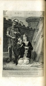 William Shakespearen King John. Esitetty Covent Gardenissa lauantaina 20. huhtikuuta 1811 tekijältä Neagle
