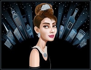 Audrey Hepburn, 2021 (digitaalinen) tekijältä Neale Osborne