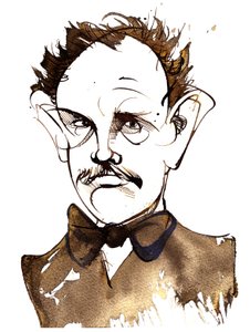 Richard Strauss, saksalainen säveltäjä ja kapellimestari (1864-1949); karikatyyri tekijältä Neale Osborne