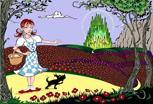 "The Wonderful Wizard of Oz": Dorothy ja Toto Yellow Brick Roadilla matkalla Emerald Cityyn tekijältä Neale Osborne