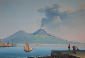 Näkymä Napolinlahdelle Vesuvius-vuorella (öljy kankaalle)