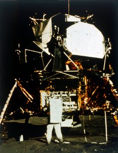 Buzz Aldrin, Lunar Module Kuun pinnalla, Apollo II -lento, heinäkuu 1969. tekijältä Neil Armstrong