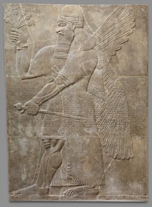 Reliefipaneeli, uusassyrialainen, noin 883-859 eKr. (kipsialabasteri).