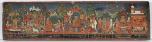 Buddhalainen käsikirjoituksen kansi (läpinäkymätön wc puulla)