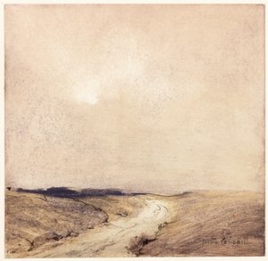 Yorkshire Moorland (kynä ja akvarelli paperille liimattu kortille)