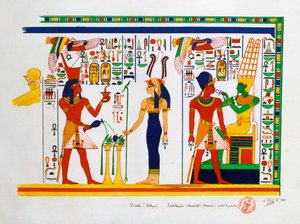 Seinämaalaus El-Kabista, Egyptistä, 1841 tekijältä Nestor l