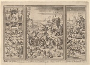 Viimeisen tuomion triptyykki tekijältä Netherlandish 16th Century after Hieronymus Bosch, Hieronymus Cock