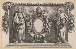 Vinyeta per a un llibre dedicat al papa Urbà VII finlandès tekijältä Netherlandish 17th Century after Sir Peter Paul Rubens