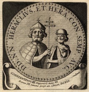 Bysantin keisarit Heraklius ja Konstantinus III. tekijältä Netherlandish School