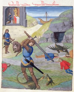 Ms 324 f.35 v. Cadmus, Ovidiuksen julkaisusta Metamorphoses 10, 1497 tekijältä Netherlandish School