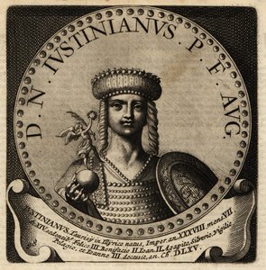 Rooman keisari Justinianus I:n muotokuva. tekijältä Netherlandish School
