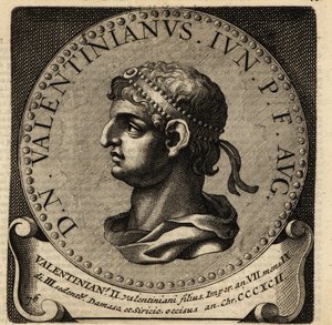Rooman keisari Valentinianus II:n muotokuva. tekijältä Netherlandish School