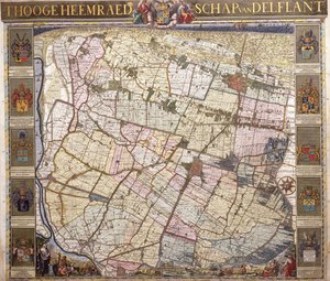 Delftlandin seinäkartta, 1712 tekijältä Netherlandish School