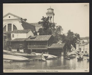 Näkymä gondolityöpajasta Squero di San Trovasolla Venetsiassa Venezia - Squero di S. Trovaso (otsikko esineessä)