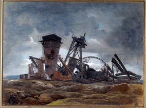 "Kaivoksen kaivo" 1915 (akvarelli) tekijältä Neville Stephen Lytton