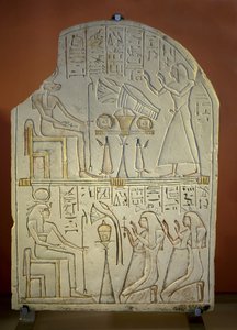Art Egypt Stele de Penboui a Toueris ja Isis Hathor (maalattu kalkkikivi, uusi imperiumi tekijältä New Kingdom Egyptian