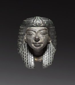 Pronssivuori "Shawabty Bundlesta": pää, 18.–19. dynastia, n. 1336-1256 eaa. tekijältä New Kingdom Egyptian