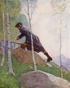 Kuvitus Robert Louis Stevensonin Kidnapped (värilitho) tekijältä Newell Convers (after) Wyeth