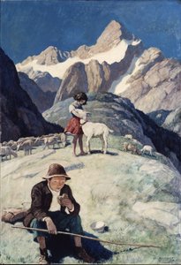 Heidi, 1940 (öljy renessanssilevylle) tekijältä Newell Convers Wyeth