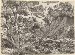 Pyhä Hieronymus erämaassa tekijältä Niccolò Boldrini after Titian
