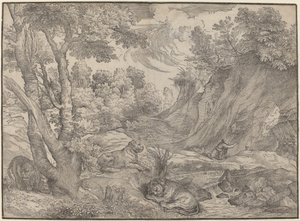 Pyhä Hieronymus erämaassa tekijältä Niccolò Boldrini after Titian