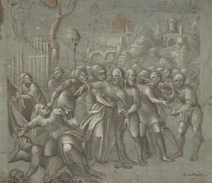 Kristuksen pidätys, n. 1545-46. tekijältä Niccolo Giolfino