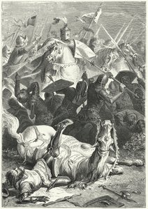 Vakavasti haavoittuneen Margrave Ezzelino III da Romanon vangitseminen Torricellan taistelussa tekijältä Niccolo Sanesi