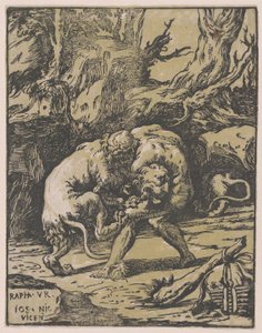 Herkules ja Nemean leijona, 1540-50, 1540-50. tekijältä Niccolo Vicentino