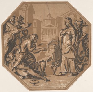Ihmisiä kunnioittamassa Psychen kauneutta, n. 1540-50, n. 1540-50. tekijältä Niccolo Vicentino