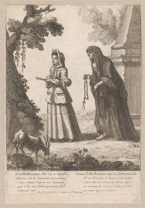 Nuori roomalainen tyttö lähtee kävelylle, 1648-1700., 1648-1700. tekijältä Nicholas Boucquet