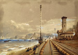 Atmospheric Railway at Dawlish, n. 1850 (akvarelli paperille)