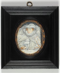 Nainen, joka on perinteisesti tunnistettu Mary Queen Of Scotsiksi (emali) tekijältä Nicholas Hilliard