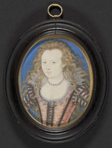 Naisen muotokuva, n. 1605-1610 (kortille asetettu guassi ja vellum) tekijältä Nicholas Hilliard