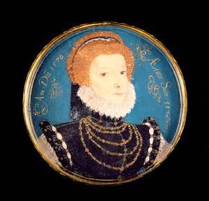 Naisen muotokuva, 1576 (wc vellum) tekijältä Nicholas Hilliard