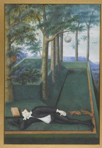Makaavan aatelismiehen muotokuva umpeenkasvuisessa hovissa; Henry Percyn, Northumberlandin 9. jaarlin, muotokuva tekijältä Nicholas Hilliard