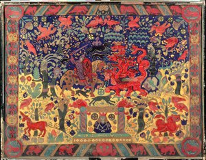 Taistelu lohikäärmeen kanssa, 1912 tekijältä Nicholas Roerich