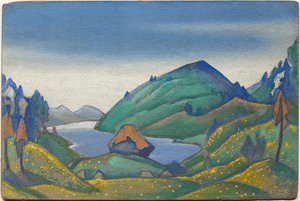 Lavastus Stravinskyn balettiin "Kevään riitto", 1944 tekijältä Nicholas Roerich