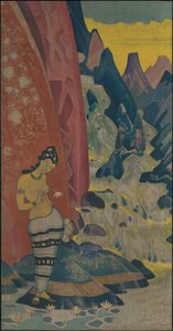 Song of the Waterfall, koristepaneeli, "Dreams of Wisdom" -sarja, 1920 tekijältä Nicholas Roerich