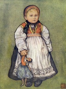 Norja: A Baby of Telemarken (väri litho) tekijältä Nico Jungman