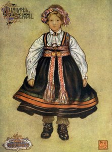 Norja: Pikku Saetersdalen talonpoikatyttö (väri litho)