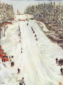 Norja: Hiihtourheilu, suuri Holmencollen-päivä Christianian ulkopuolella tekijältä Nico Jungman